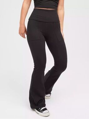 OFFLINE By Aerie The Hugger High Waisted Foldover Flare Legging with Pockets